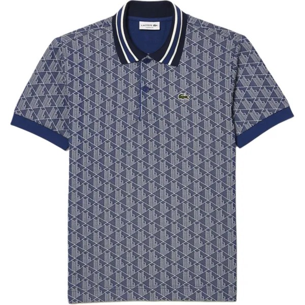 Рубашка поло мужская темно-синяя Lacoste, синий