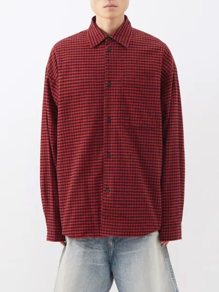 Двусторонняя фланелевая рубашка в клетку Balenciaga, красный
