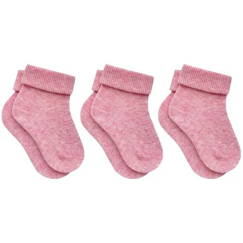 Носки RuSocks 3 пары, размер 10-12, розовый