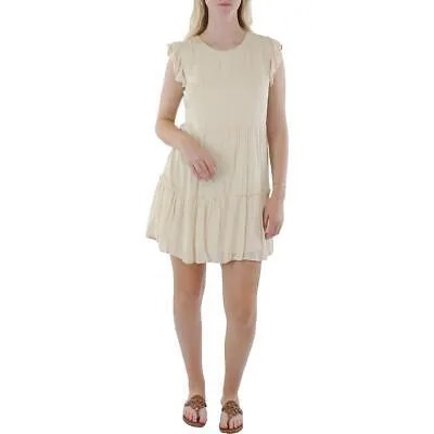 Женское бежевое креповое мини-платье Gilli с расклешенными рукавами M BHFO 2764