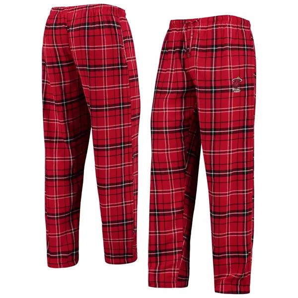 Мужские спортивные красные/черные фланелевые пижамные штаны в клетку Miami Heat Ultimate