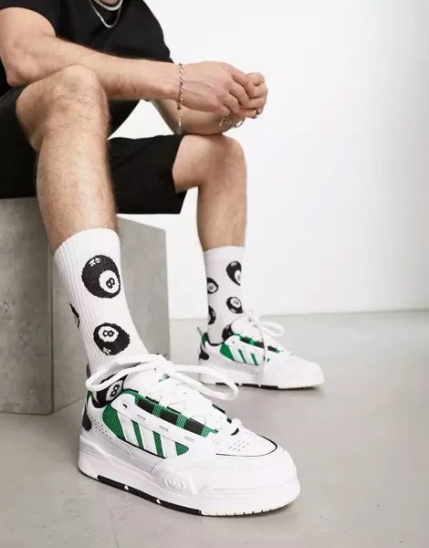 Бело-зеленые кроссовки adidas Originals ADI2000