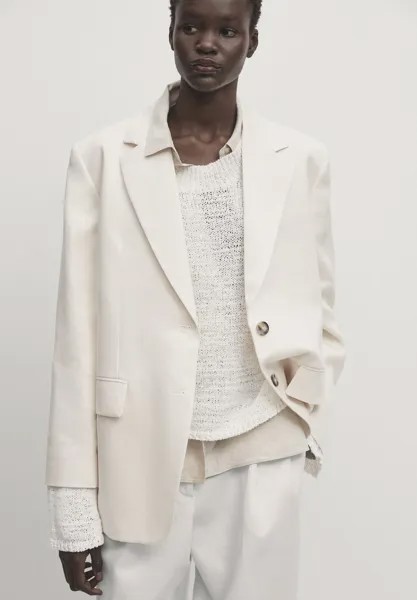 Блузка-рубашка Massimo Dutti, цвет mottled light grey