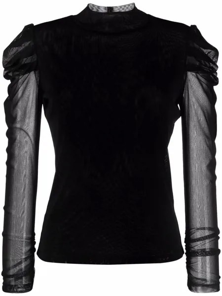 DVF Diane von Furstenberg полупрозрачная блузка с высоким воротником