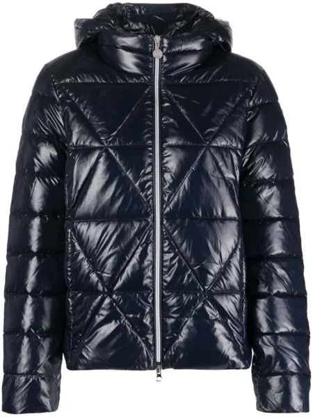Ea7 Emporio Armani стеганая куртка с нашивкой-логотипом, синий