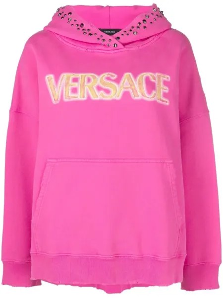 Versace худи с логотипом, розовый