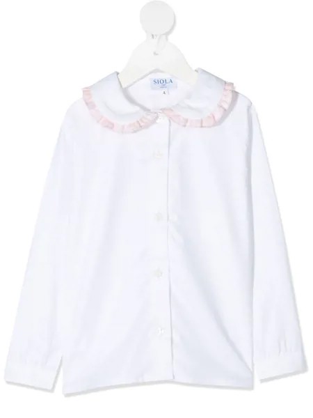 Siola рубашка с воротником Питер Пэн и контрастной окантовкой