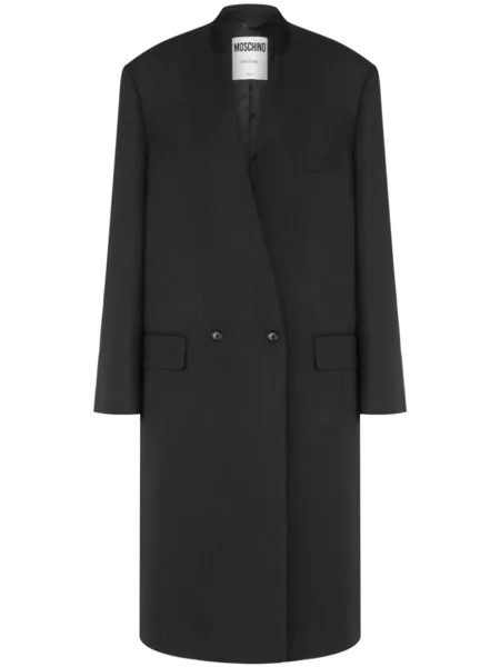 Moschino однобортное пальто из вирджинской шерсти, серый