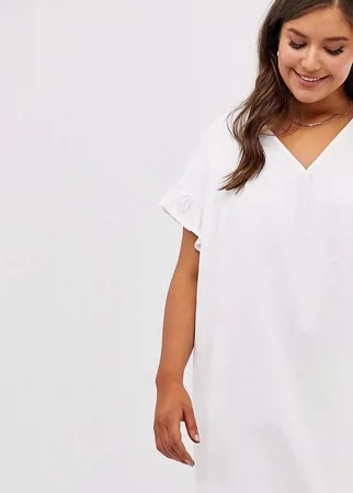 Меланжевое свободное двустороннее платье мини ASOS DESIGN Curve-Белый