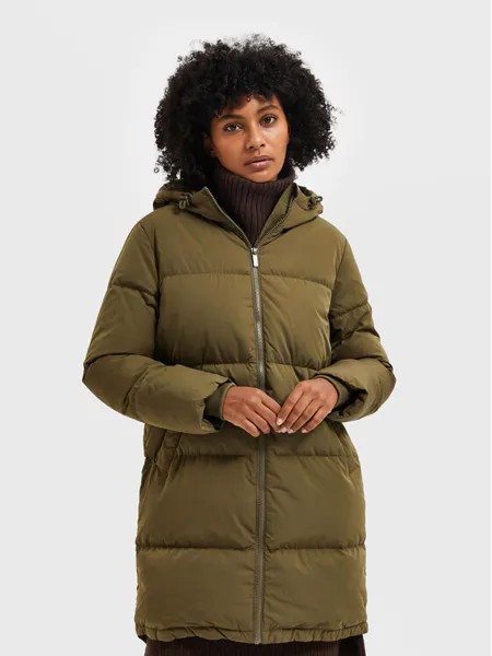 Зимняя куртка стандартного кроя Selected Femme, зеленый