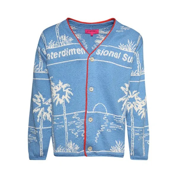 Кардиган The Elder Statesman Nora ID Surf Cardigan, цвет Crypto Blue