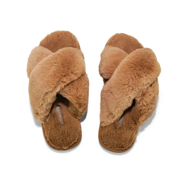 Тапочки Flip Flop Hausschuh cross*fur 2, коричневый