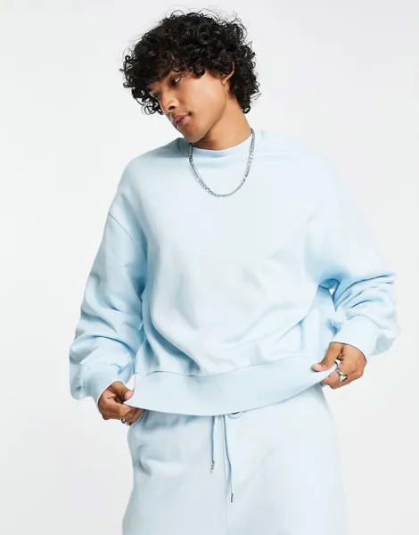 Голубой oversized-свитшот с широкими рукавами (от комплекта) ASOS DESIGN