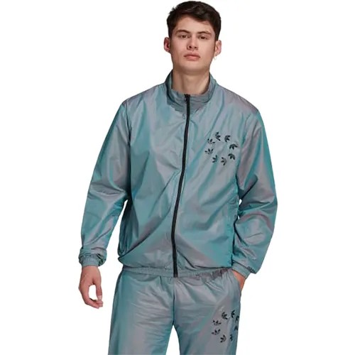 Олимпийка adidas Originals Adicolor shattered trefoil, силуэт свободный, размер xs, мультиколор, синий