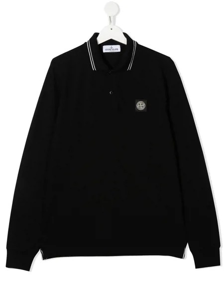 Stone Island Junior рубашка поло с нашивкой-логотипом