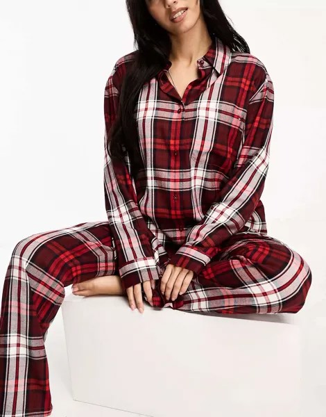 Фланелевая ночная рубашка в красную клетку Tommy Hilfiger Original