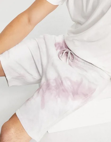 Сиреневые шорты с принтом тай-дай от комплекта Topman-Фиолетовый цвет