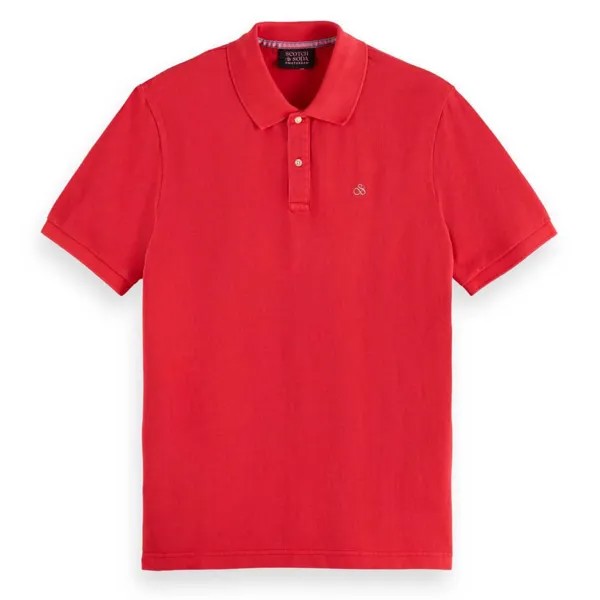 Поло с коротким рукавом Scotch & Soda Garment Dyed, красный