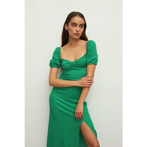 Платье Charmstore, повседневное, прилегающее, миди, размер L, зеленый