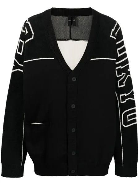 Y-3 кардиган с V-образным вырезом и логотипом, черный