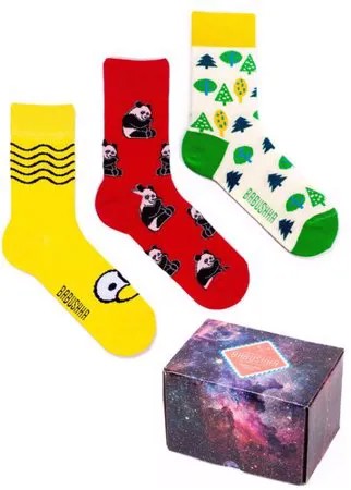 Цветные носки Babushka, набор носков с принтом, 3 пары в коробке, размер 36-39, CGB-7