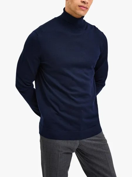 Джемпер из шерсти мериноса Selected, темно-синий пиджак