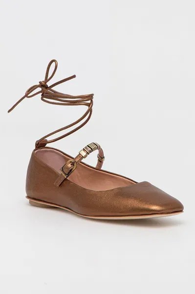Кожаные балетки Max&Co., коричневый