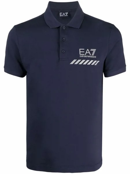 Ea7 Emporio Armani рубашка поло в полоску с логотипом