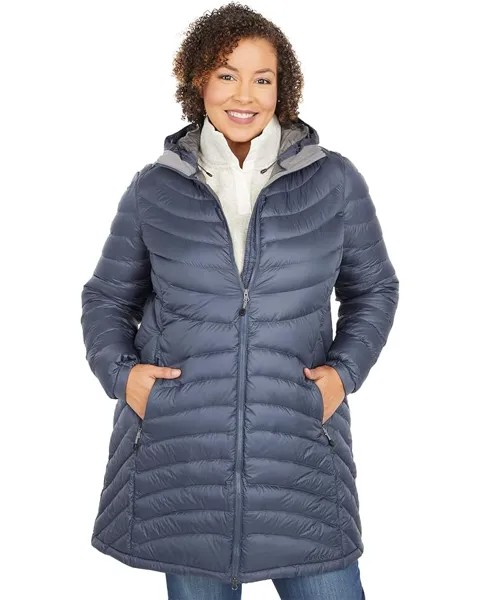 Пальто L.L.Bean Plus Size Ultralight 850 Down Hooded, цвет Gunmetal Gray