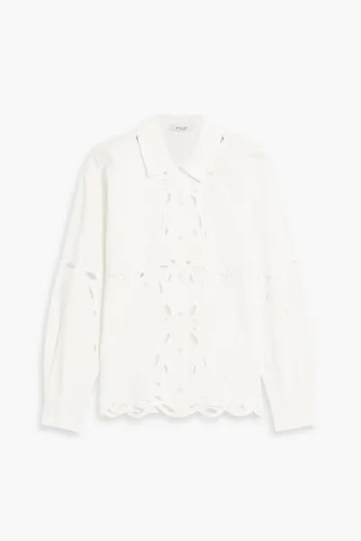 Рубашка Brielle с английской вышивкой из хлопка и льна DEREK LAM 10 CROSBY, белый
