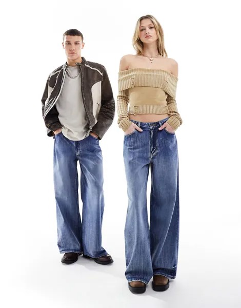 Джинсы Reclaimed Vintage Unisex 90s Loose Fit, синий