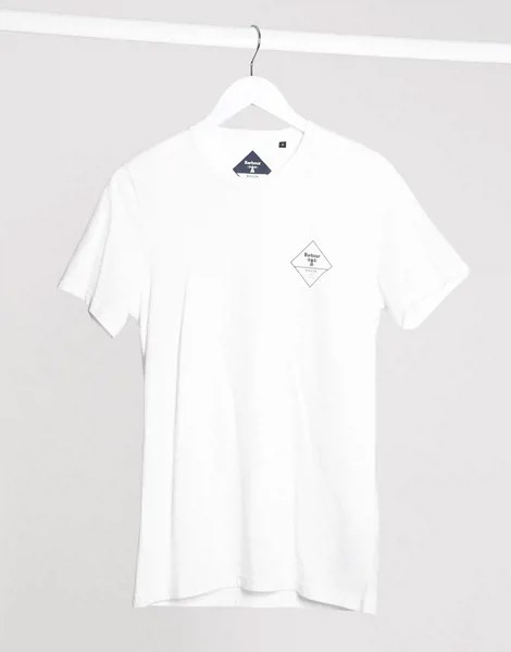 Белая футболка с логотипом Barbour-Белый