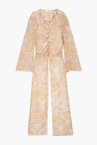 Блузка из шелкового жоржета с тигровым принтом SEE BY CHLOÉ, кремовый