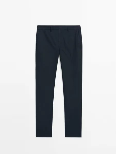 Брюки-Джоггеры из поплина Massimo Dutti, синий