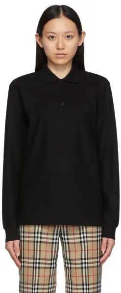 Черная футболка-поло с длинным рукавом Core Burberry