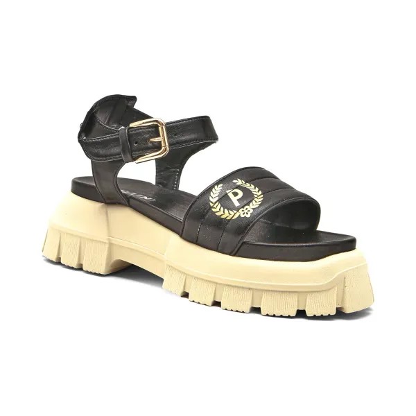 Сандалии с добавлением кожи Pollini, черный