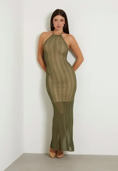 Платье макси Guess, зеленое