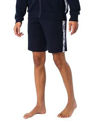 Мужские спортивные шорты-бермуды с полосками по бокам Emporio Armani, синие
