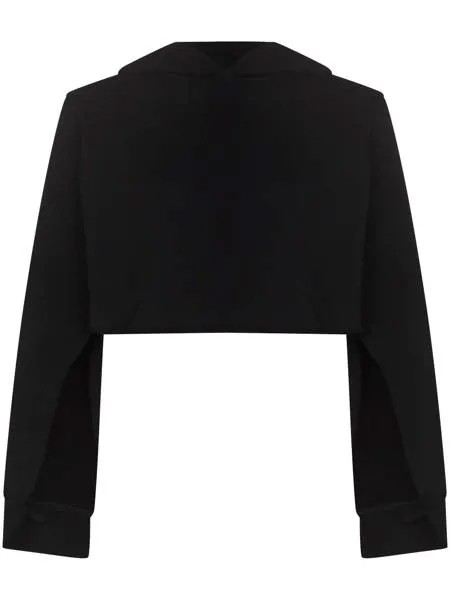 MM6 Maison Margiela cut-out sleeve cropped hoodie