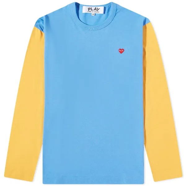 Футболка Comme des Garcons Play Long Sleeve Small Red Heart Bi-Colour