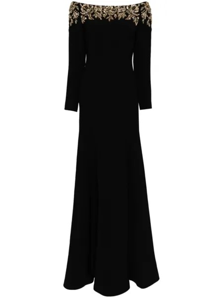 Jenny Packham платье Rosabel с кристаллами, черный