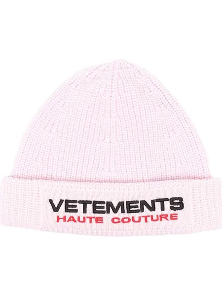 VETEMENTS шапка бини с вышитым логотипом