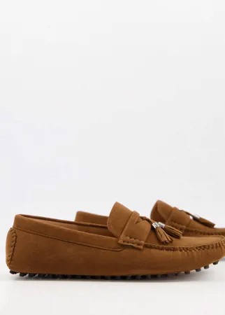 Светло-коричневые туфли из искусственной кожи с кисточками Truffle Collection-Коричневый