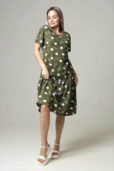 Платье женское Elenatex П-157 хаки 58 RU