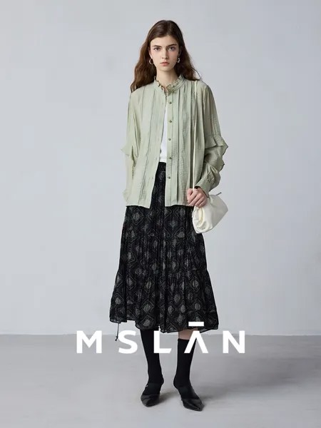 Юбка-зонтик MSlan с принтом, черный