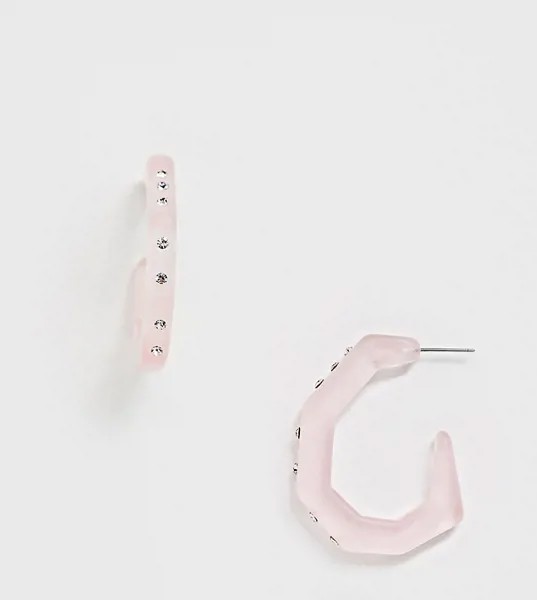 Эксклюзивные пастельно-розовые серьги-кольца с отделкой стразами Liars & Lovers-Розовый
