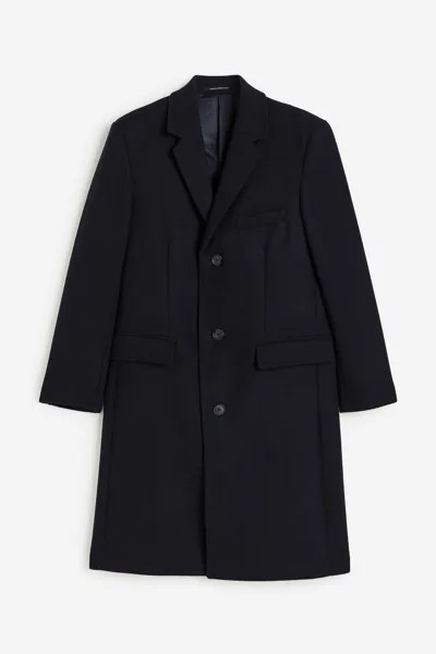 Пальто H&M Wool-blend, темно-синий