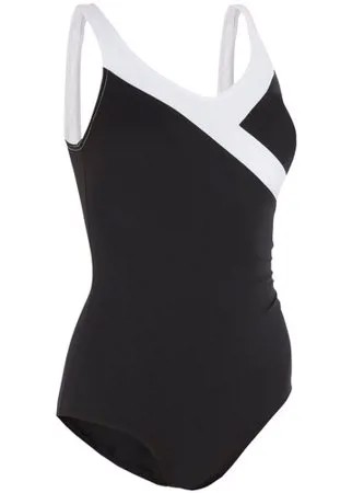 Купальник слитный для аквагимнастики женский черно-белый Karli, размер: 44, цвет: Черный NABAIJI Х Декатлон