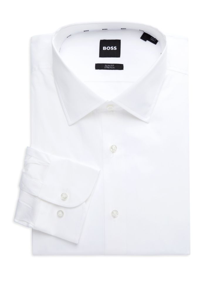 Классическая рубашка узкого кроя Hugo Boss, белый