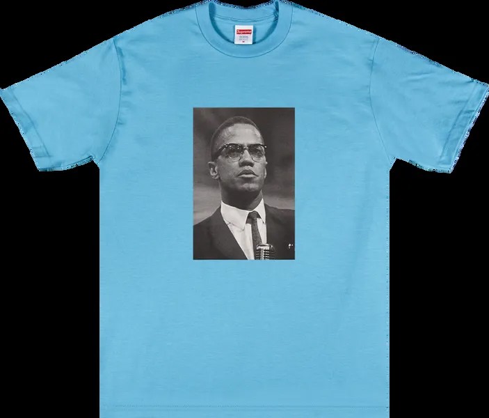 Футболка Supreme Malcolm X Tee 'Light Slate', синий